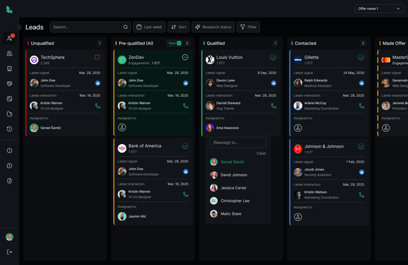 Manage your warm pipeline in one place